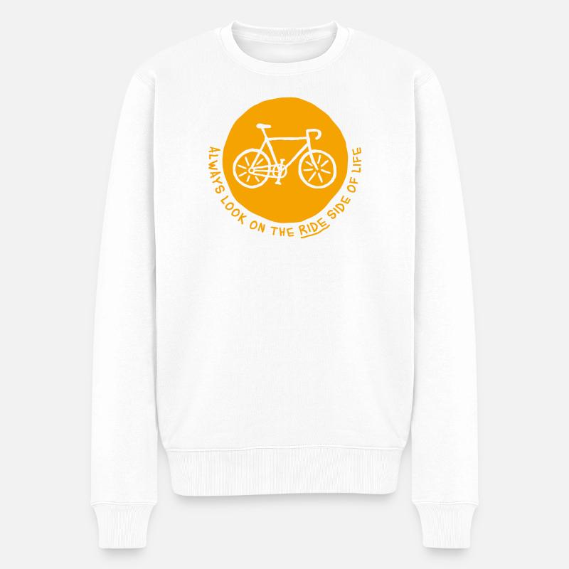 Always look on the RIDE side of life - Männer Premium Bio Pullover - Weiß