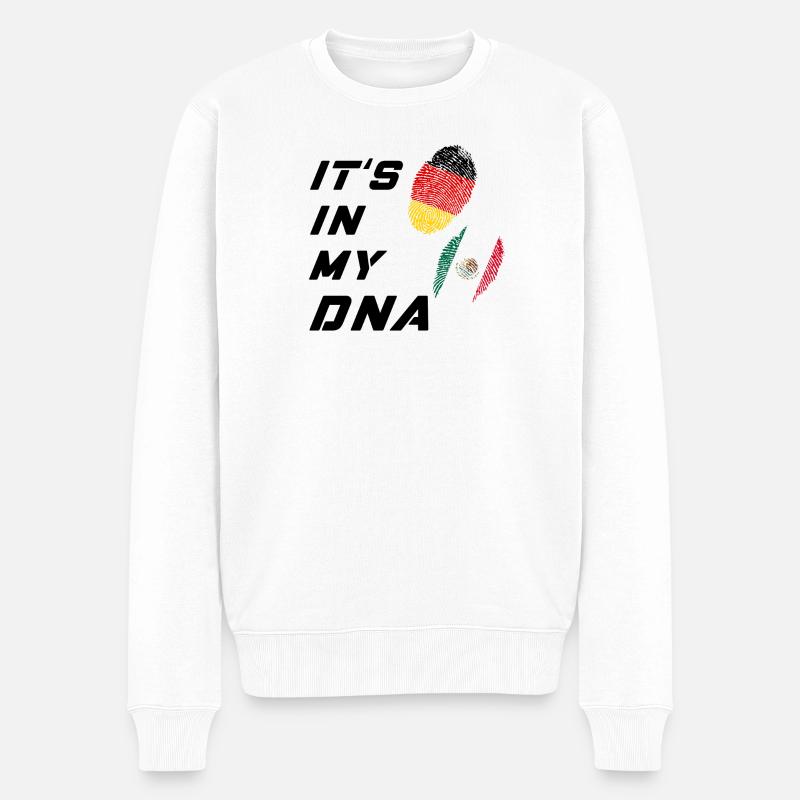 Es ist in meiner DNA Deutschland und Mexiko - Männer Premium Bio Pullover - Weiß