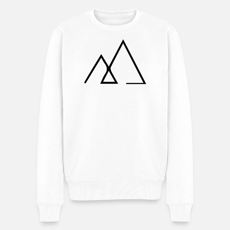 Symbol Logo Berg - Männer Premium Bio Pullover - Weiß