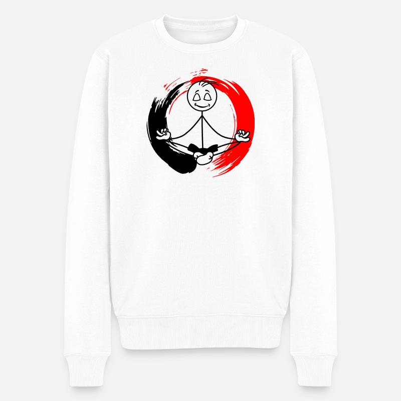 Zen-Meditation - Männer Premium Bio Pullover - Weiß
