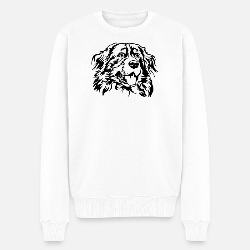 Berner Sennenhund Kopf - Männer Premium Bio Pullover - Weiß