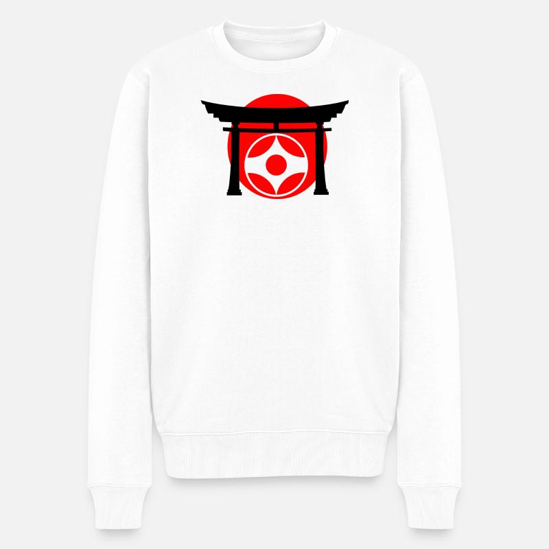 Kyokushin-Kanku-Zeichen in Torii - Männer Premium Bio Pullover - Weiß