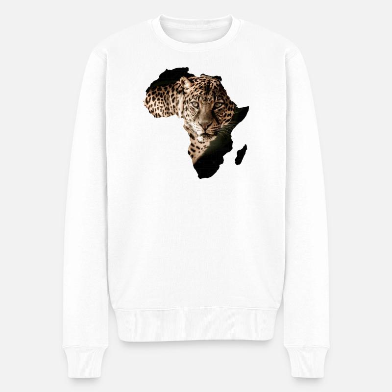 Afrika Leopard - Männer Premium Bio Pullover - Weiß