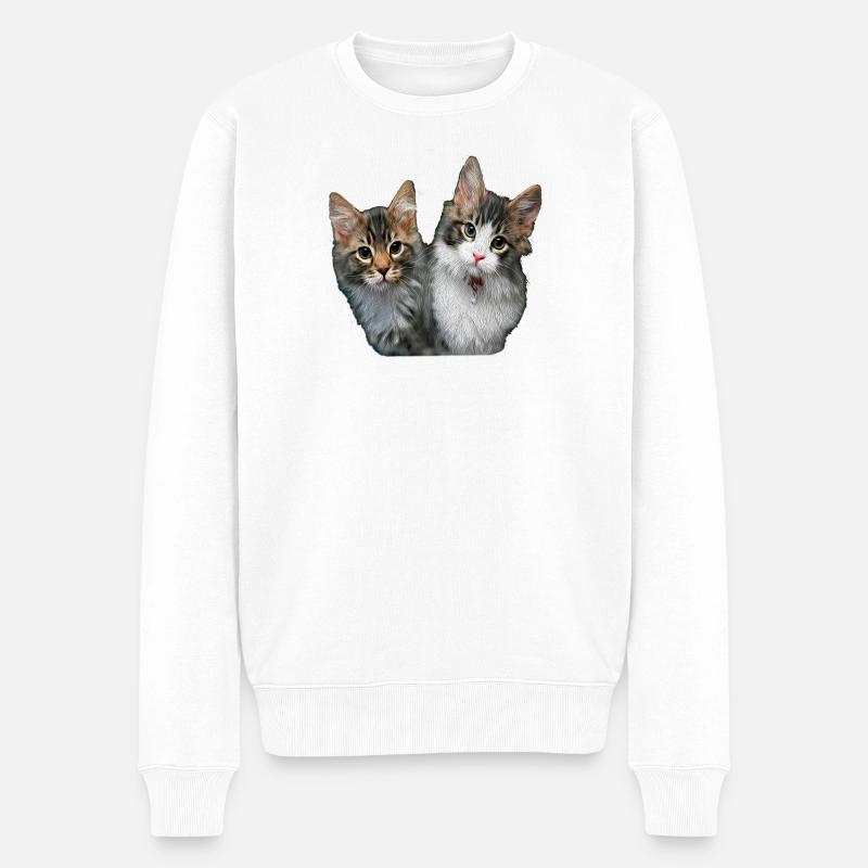 Chatons - Pull Premium bio Homme - blanc