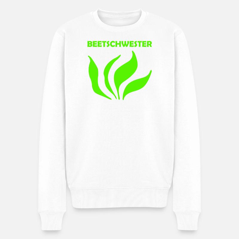 Beetschwester - Männer Premium Bio Pullover - Weiß