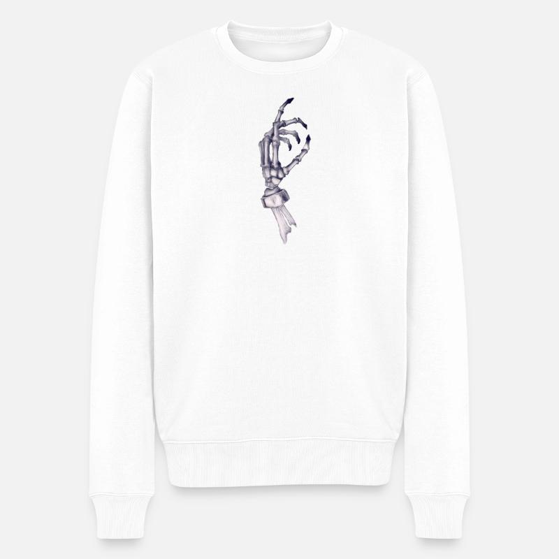 Main squelette avec bandages - Pull Premium bio Homme - blanc