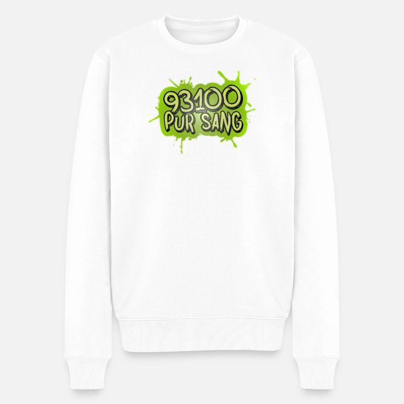 93100 PUR SANG - Pull Premium bio Homme - blanc