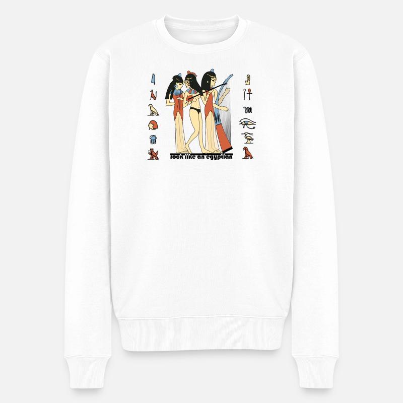 Rock Like An Egyptian - Männer Premium Bio Pullover - Weiß