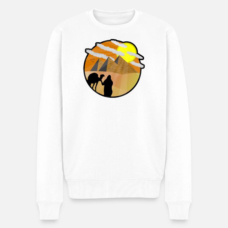 Egypt Ägypten Pyramiden Kairo Urlaub Geschenkidee - Männer Premium Bio Pullover - Weiß