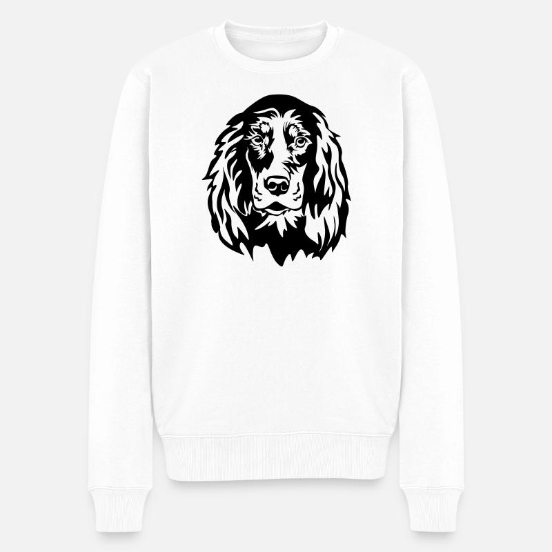 Gordon Setter Kopf - Männer Premium Bio Pullover - Weiß
