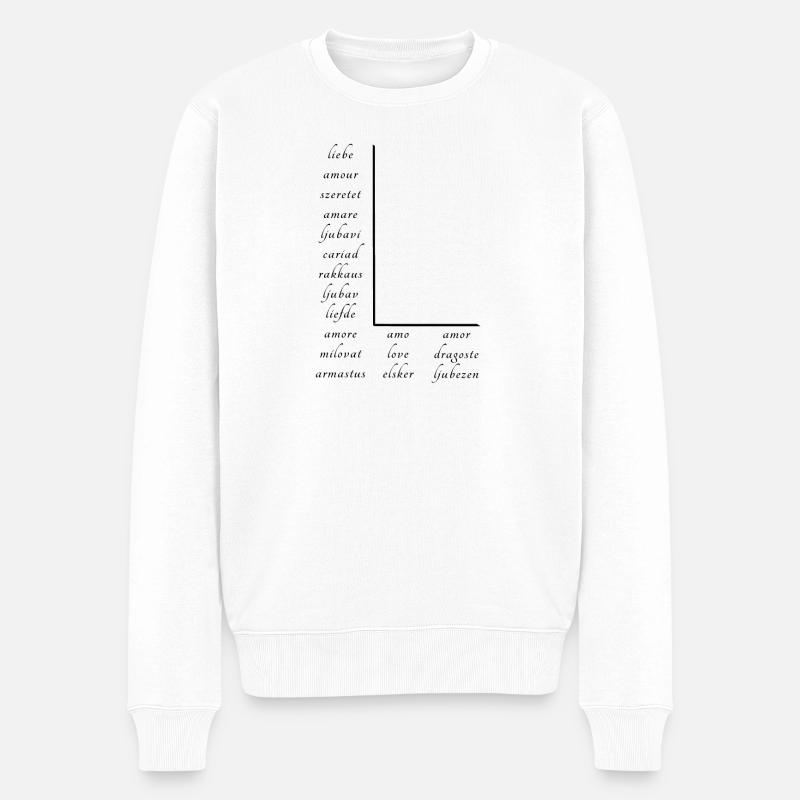 L’amour En Beaucoup de Langues Différentes - Pull Premium bio Homme - blanc