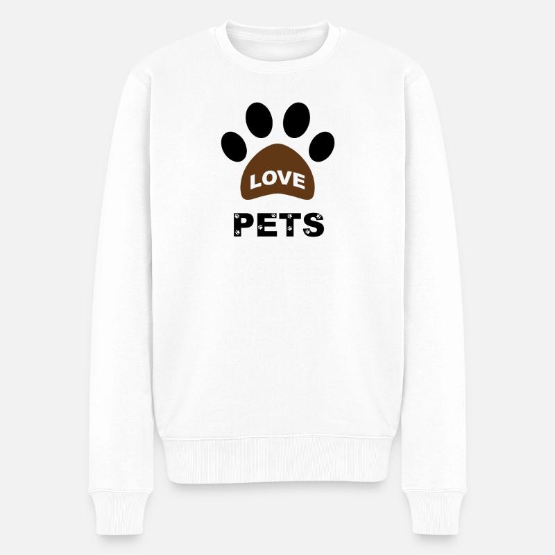 Liebe Haustiere - Ich liebe Haustiere - Männer Premium Bio Pullover - Weiß