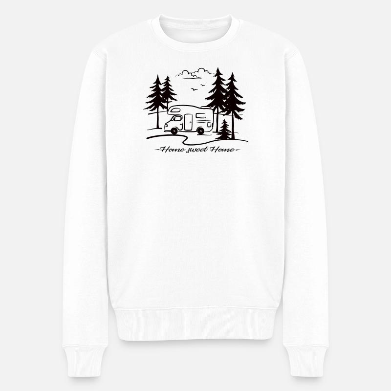 Wohnmobil Home Sweet Home Wohnwagen Geschenk - Männer Premium Bio Pullover - Weiß