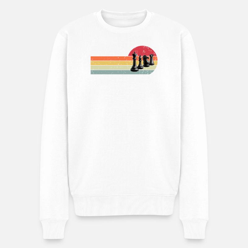 Schach - Männer Premium Bio Pullover - Weiß