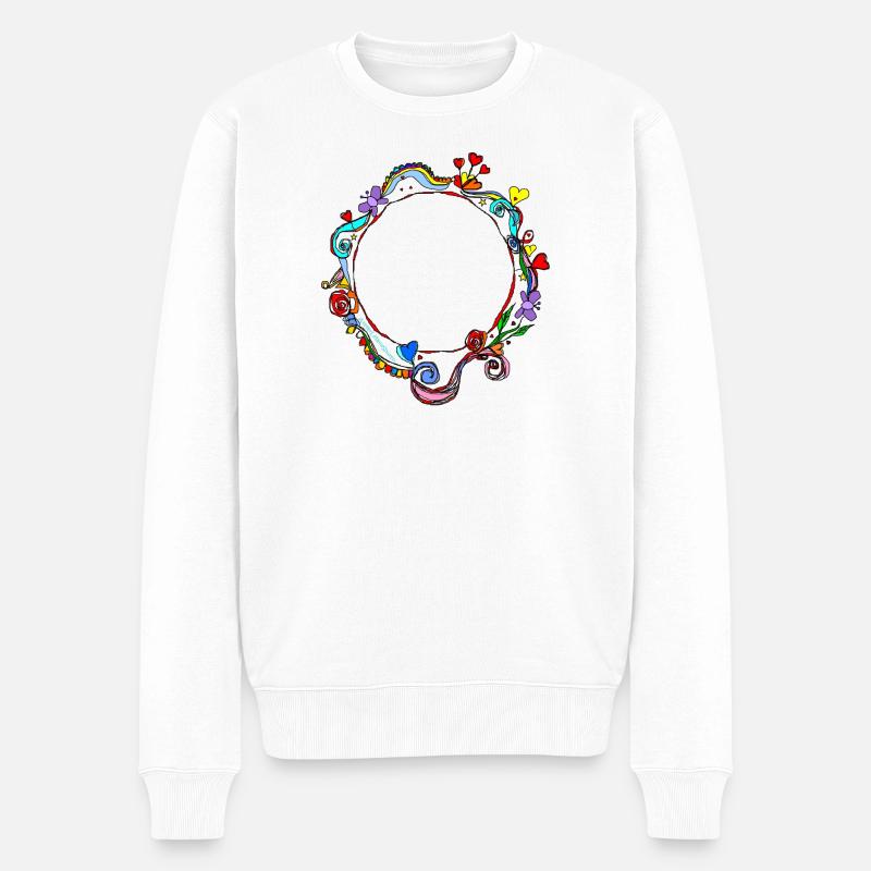 HerzensKreis - Männer Premium Bio Pullover - Weiß