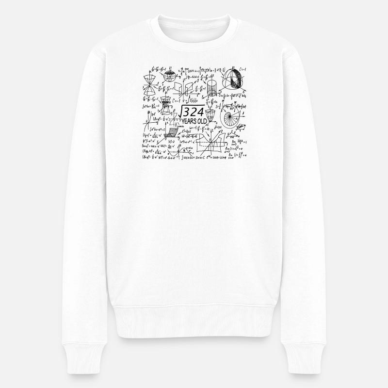 18. Geburtstag Mathe Mathestudent Mathefan - Männer Premium Bio Pullover - Weiß