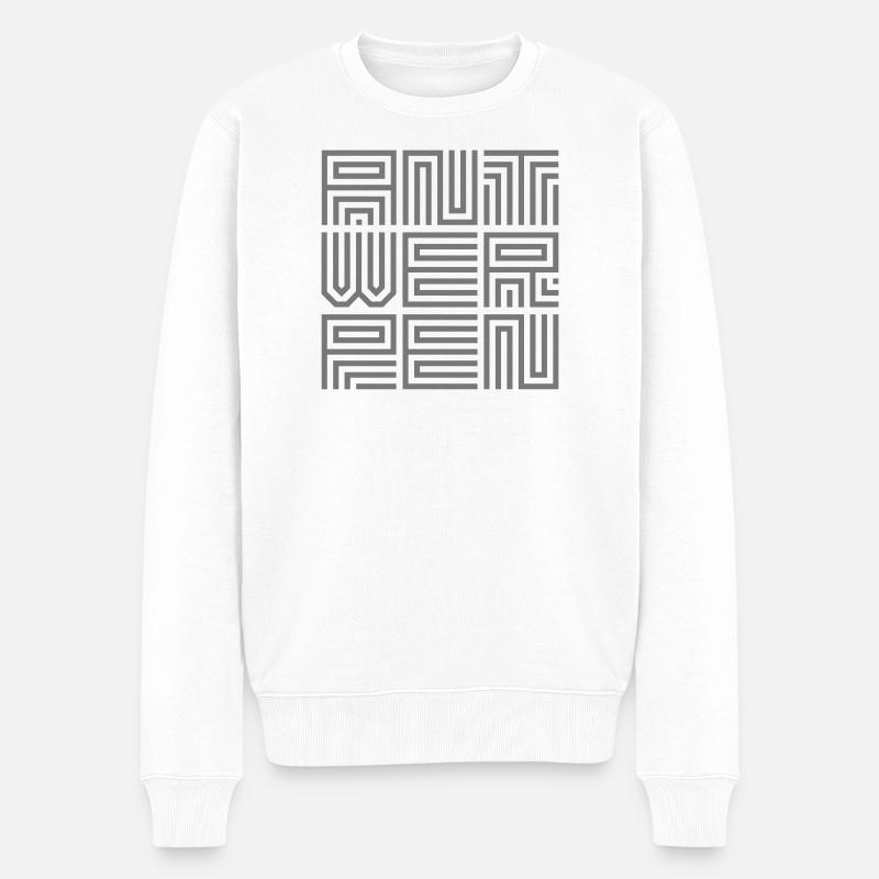 Antwerpen - Männer Premium Bio Pullover - Weiß