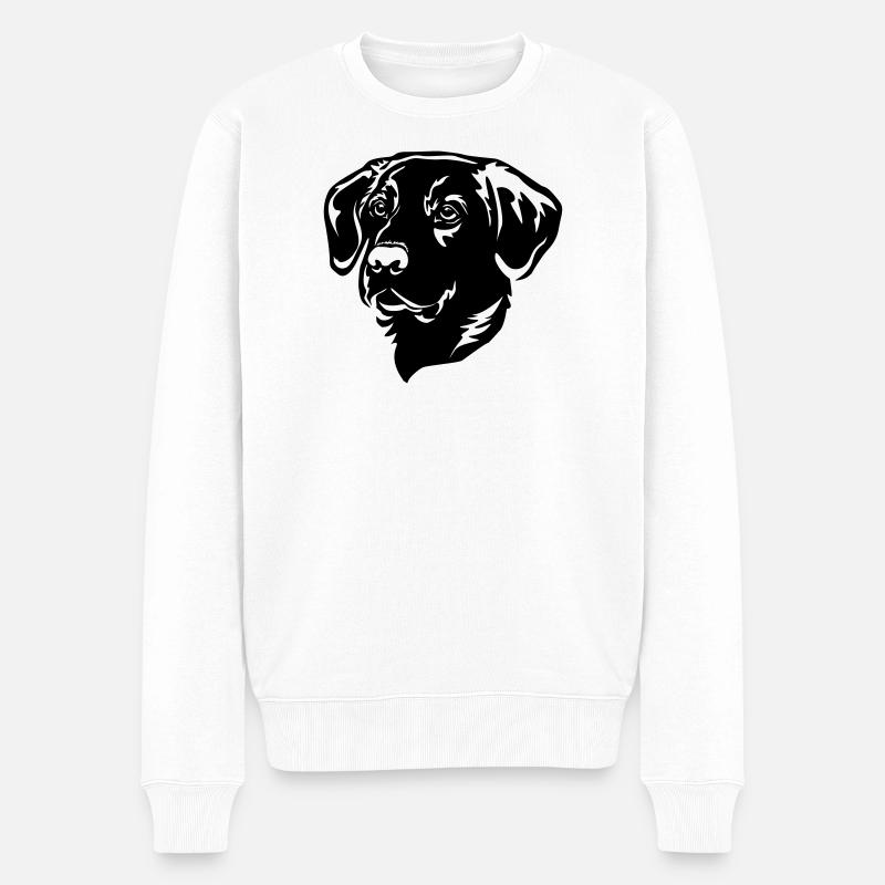 Labrador Kopf - Männer Premium Bio Pullover - Weiß