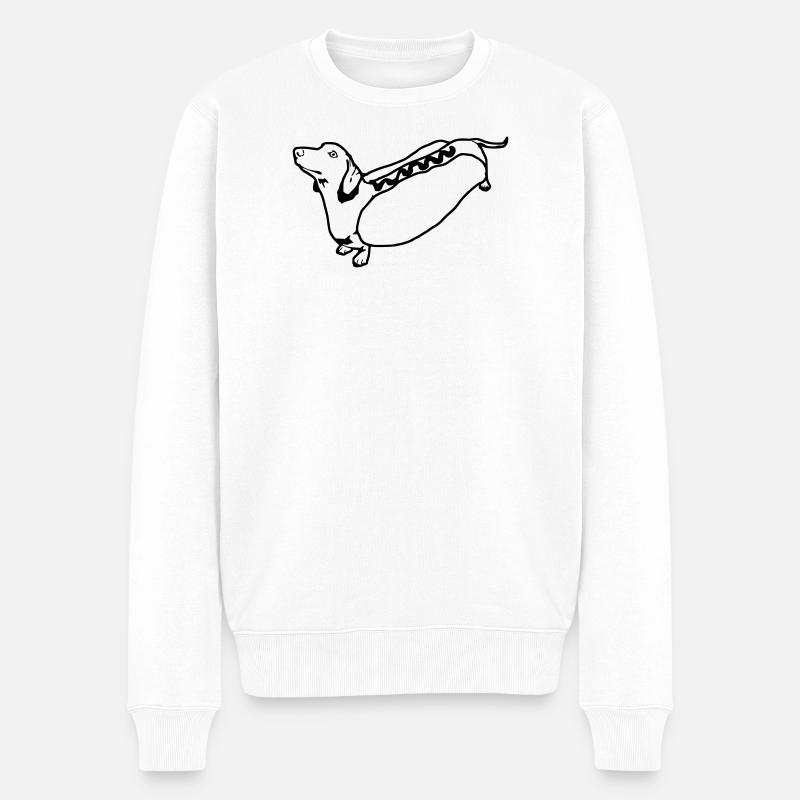 Hot Dog - Männer Premium Bio Pullover - Weiß