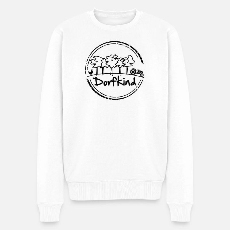Dorfkind - Männer Premium Bio Pullover - Weiß