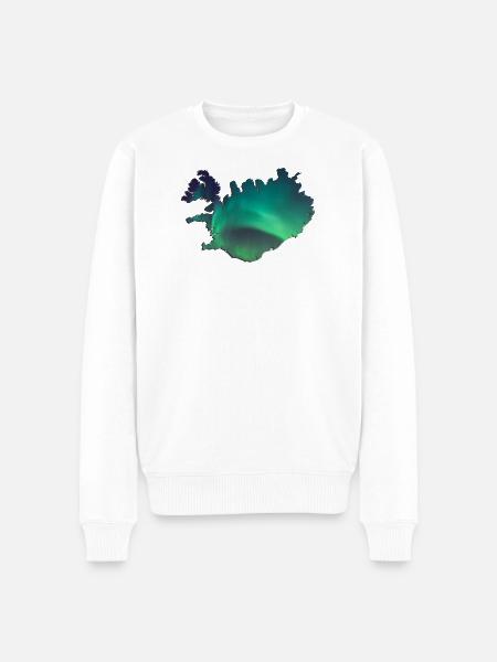 Iceland Iceland Northern Lights Topography Design - Men's Premium Organic Jumper - white