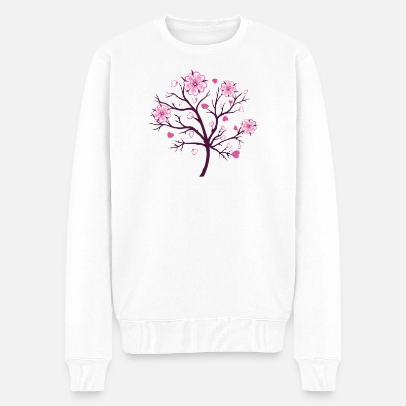 Fleurs de cerisier Sakura Spring - Pull Premium bio Homme - blanc