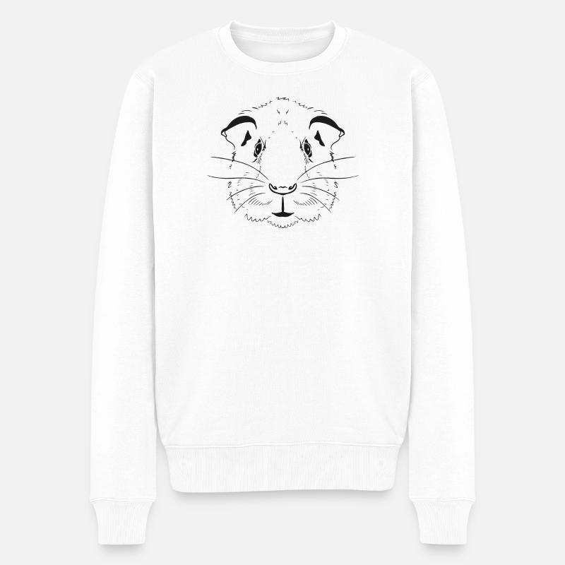 Meerschweinchen - Männer Premium Bio Pullover - Weiß
