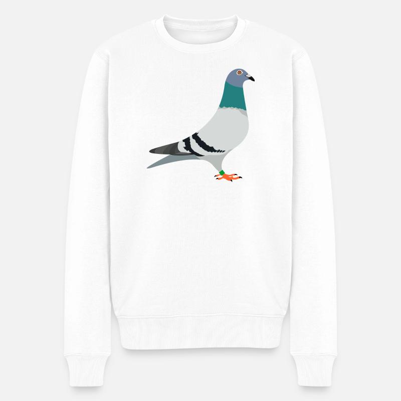 Brieftaube - Männer Premium Bio Pullover - Weiß