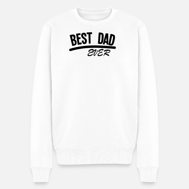 BEST DAD EVER - Männer Premium Bio Pullover - Weiß