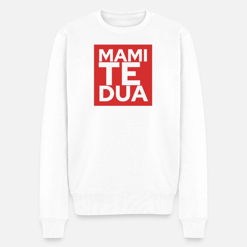Mami të dua - Männer Premium Bio Pullover - Weiß
