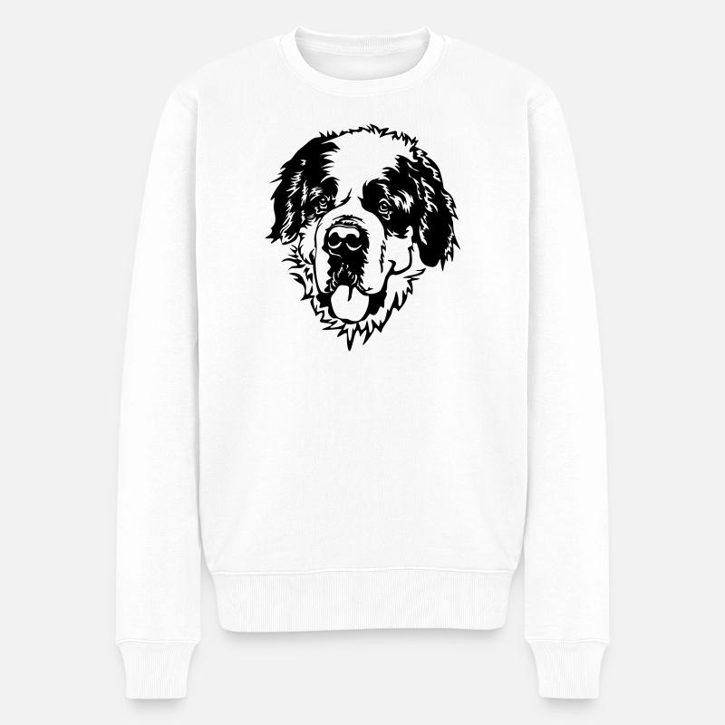 Tête de Saint-Bernard - Pull Premium bio Homme - blanc