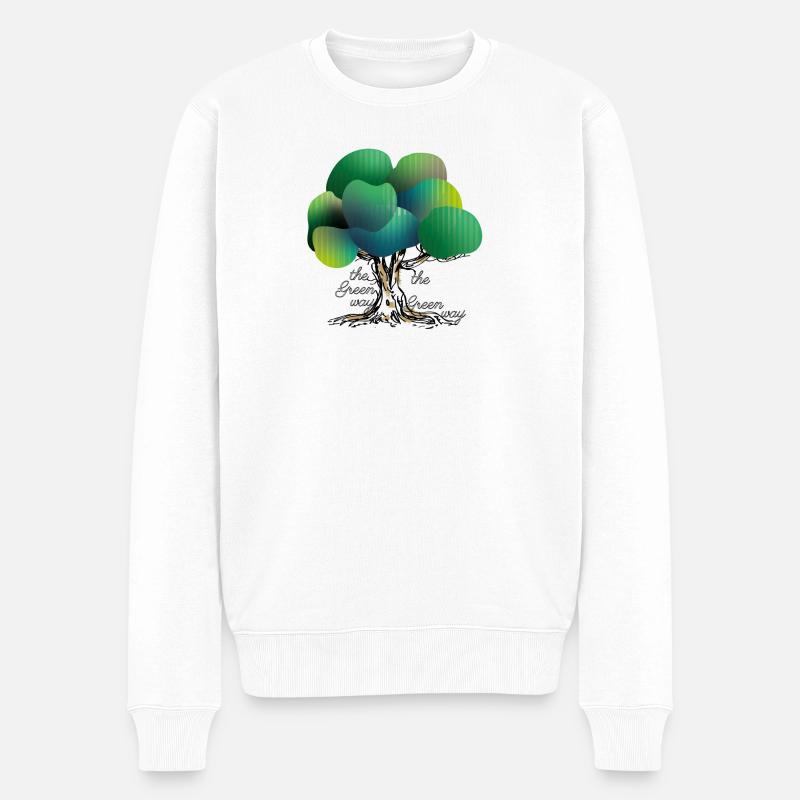 The green Way - Männer Premium Bio Pullover - Weiß
