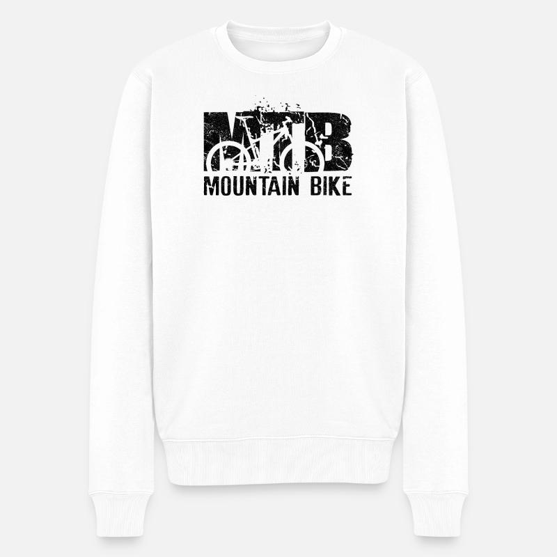 Mountainbike - Männer Premium Bio Pullover - Weiß