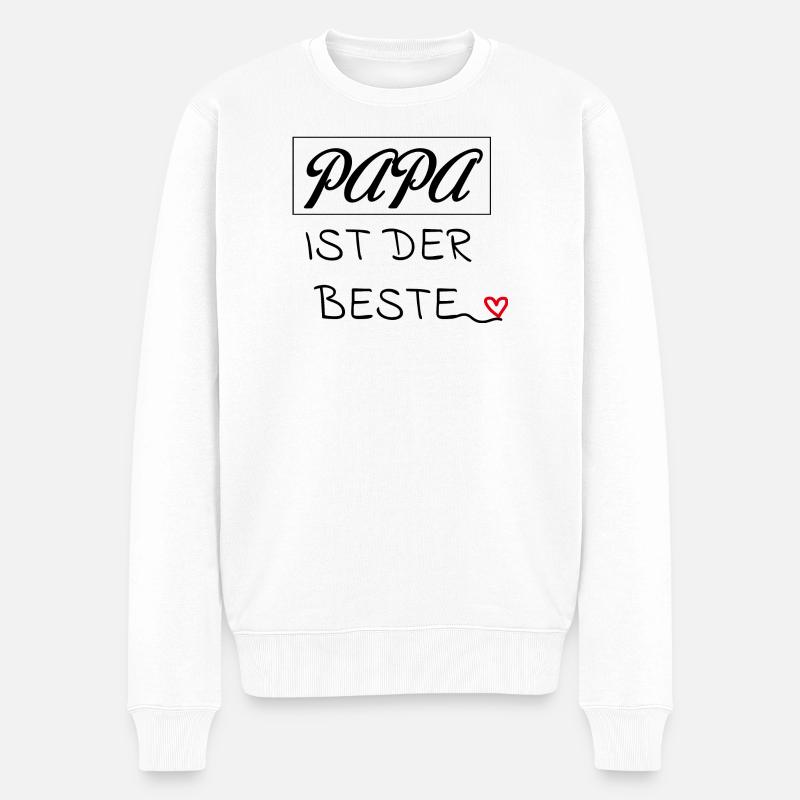 Papa ist der beste - Männer Premium Bio Pullover - Weiß