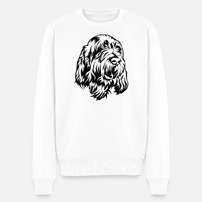 Spinone Italiano Kopf - Männer Premium Bio Pullover - Weiß