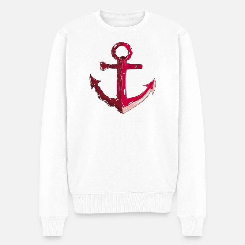 Anker - Männer Premium Bio Pullover - Weiß
