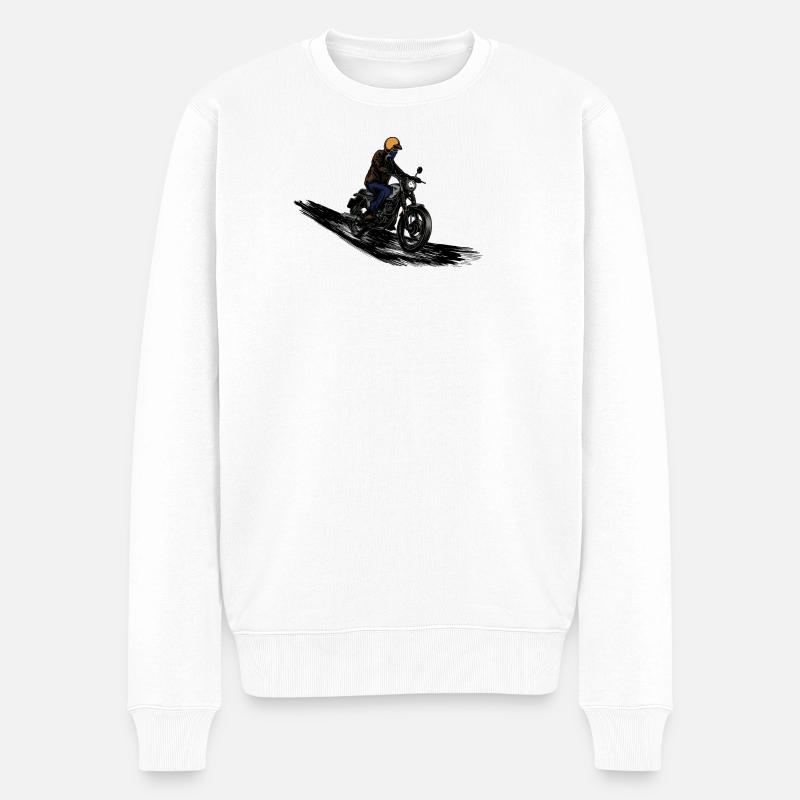 Motorwear Rider - Männer Premium Bio Pullover - Weiß