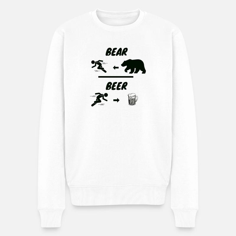 Bärenrennen und Bier - Männer Premium Bio Pullover - Weiß