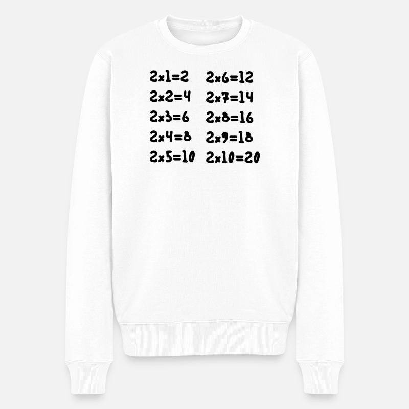 Zwei Multiplikationstabellen - Männer Premium Bio Pullover - Weiß