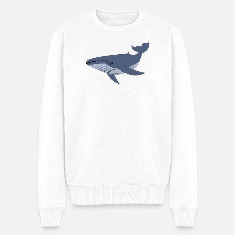 Baleine bleue, baleine - Pull Premium bio Homme - blanc