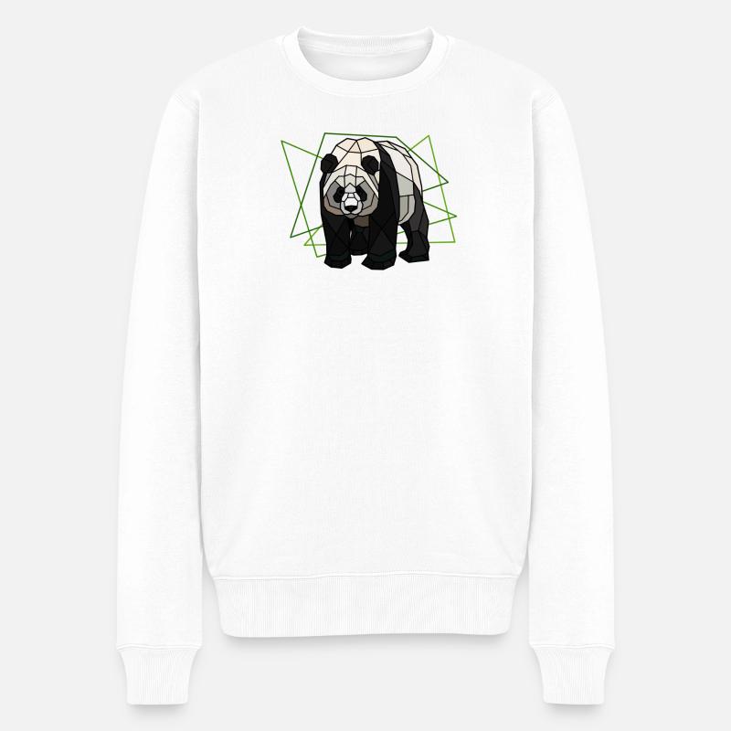 Großer Panda - Männer Premium Bio Pullover - Weiß