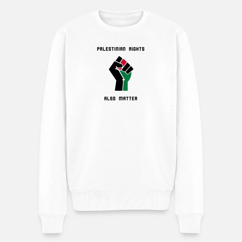 Palestinian Rights also Matter - Männer Premium Bio Pullover - Weiß