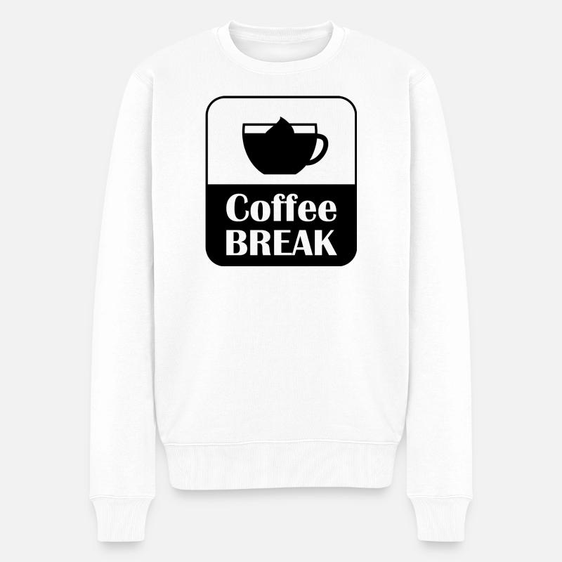 Pause café Dire design - Pull Premium bio Homme - blanc