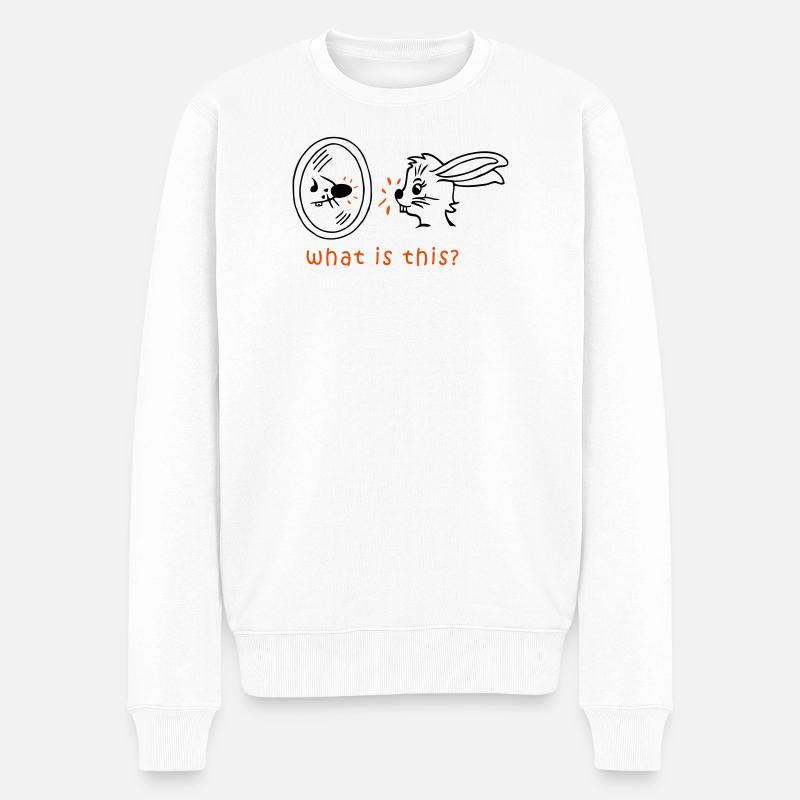 Spiegelbild Hase und Maus - Pull Premium bio Homme - blanc