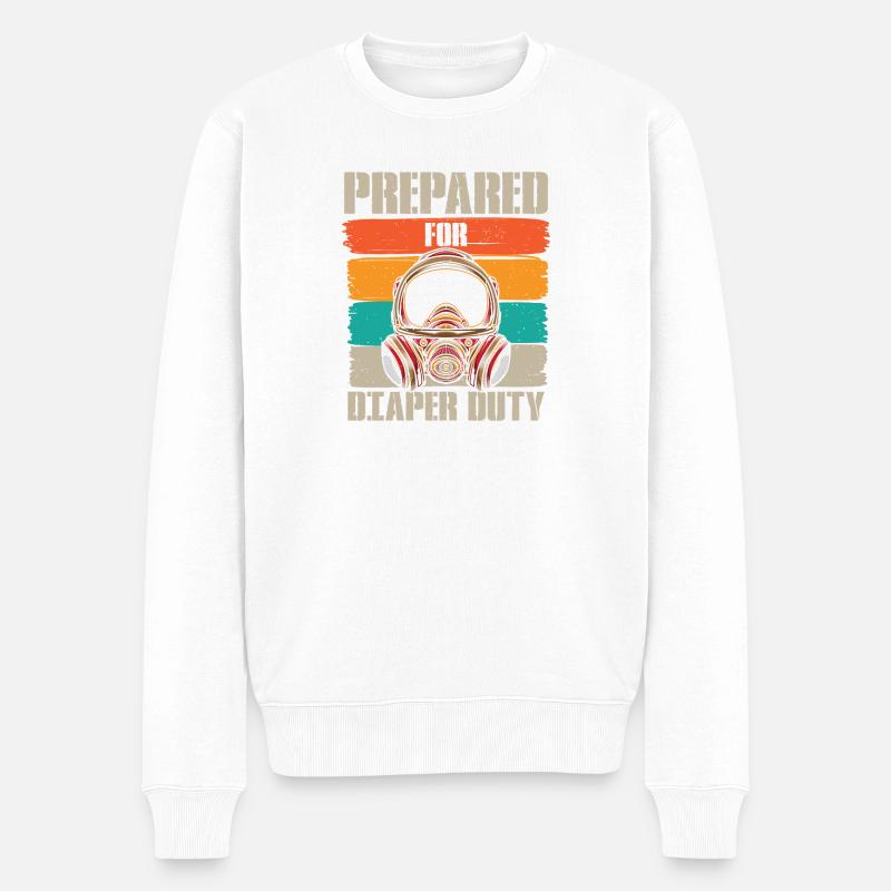Diaper duty - Männer Premium Bio Pullover - Weiß