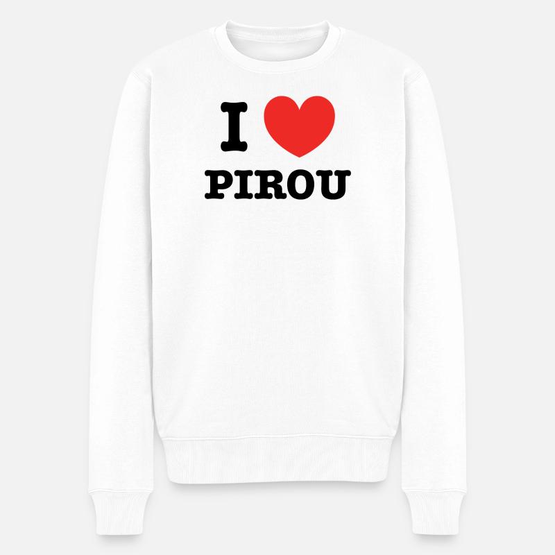 i love pirou - Männer Premium Bio Pullover - Weiß