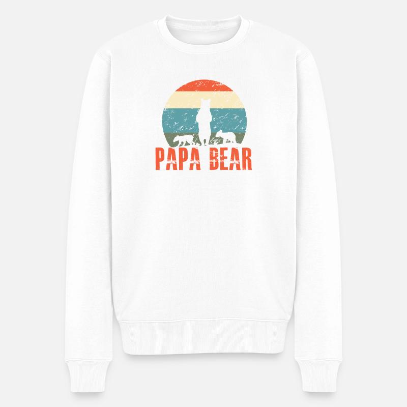 Papa bear - Männer Premium Bio Pullover - Weiß