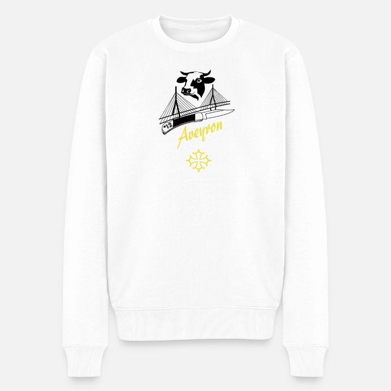 Aveyron - Männer Premium Bio Pullover - Weiß