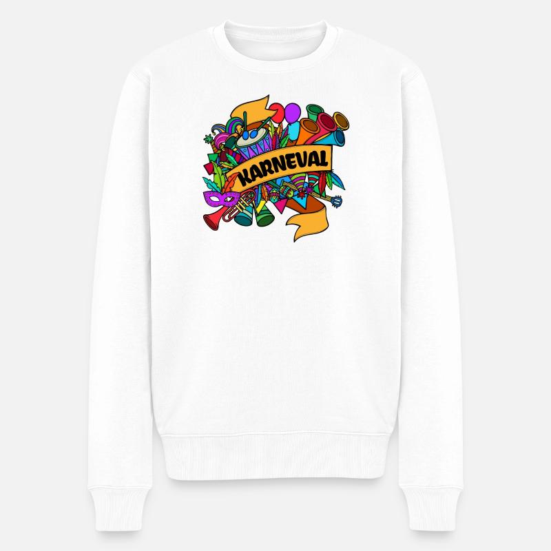 Faschingsumzug Karneval Fasching Masken - Männer Premium Bio Pullover - Weiß