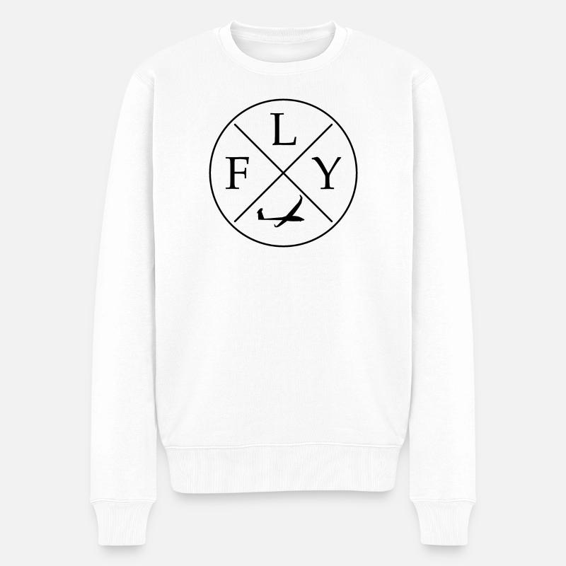 FLY Logo Glider remote control rc - Men's Premium Organic Jumper - white